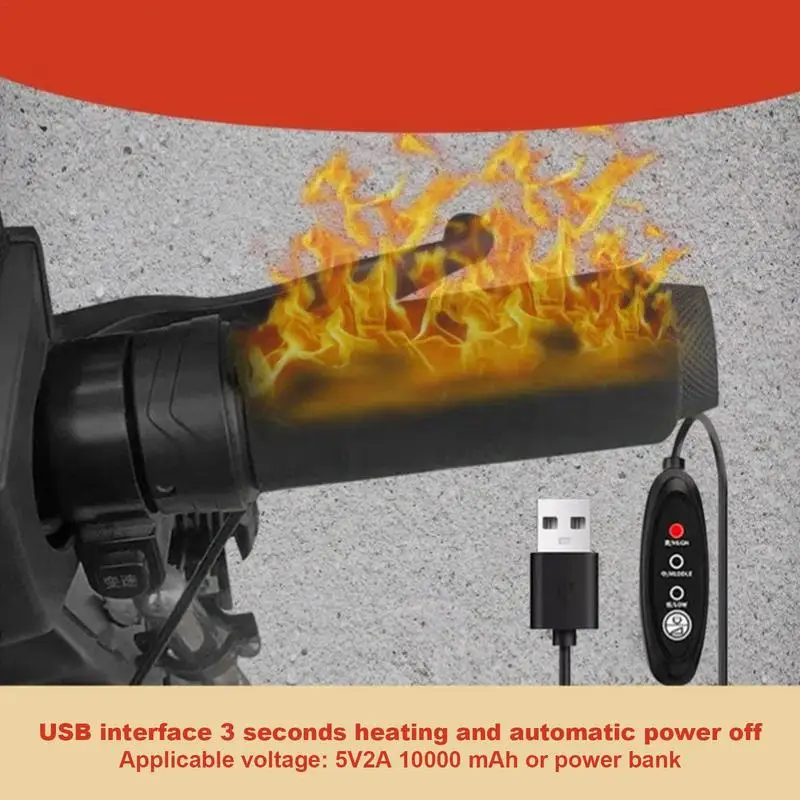 Manopole riscaldate per moto Manopole riscaldate per moto Copertura per impugnatura riscaldata USB Manubrio riscaldanti Kit di riscaldamento rapido termorestringente 3