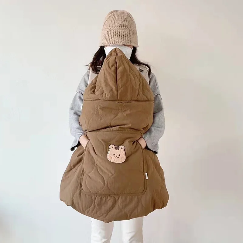 Coreano Passeggino Coperta Copertura Orso Del Fumetto Mantello Con Cappuccio Mantello Addensare Neonato Swaddle Wrap Antivento Infantile Dormire Trapunta 6