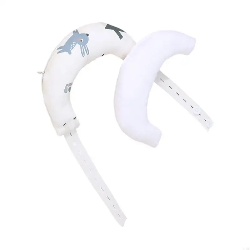 Cuscino cotone con copertura rimovibile Modello cartone animato Supporto per collo per baby cuscino 69He 4