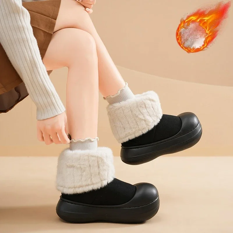 Stivali da neve caldi invernali da donna, comode scarpe impermeabili antiscivolo con suola spessa per la stagione fredda 6