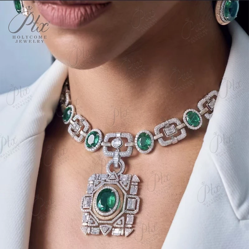 ptx Gioielli Personalizzati Oro 18K/14K/10K/9K e Anelli/Collane/Orecchini in Argento S925 Coltivazione in Laboratorio Personalizzazione Colombia/Smeraldo Zombiano 4