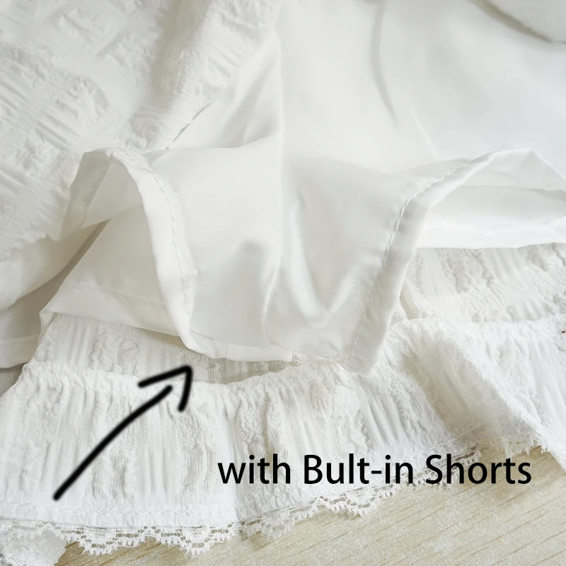 Minigonna con volant Balletcore con finiture in pizzo Gonna bianca a strati a vita bassa Estate Donna TeenGirl Y2K Goth Outfit 6