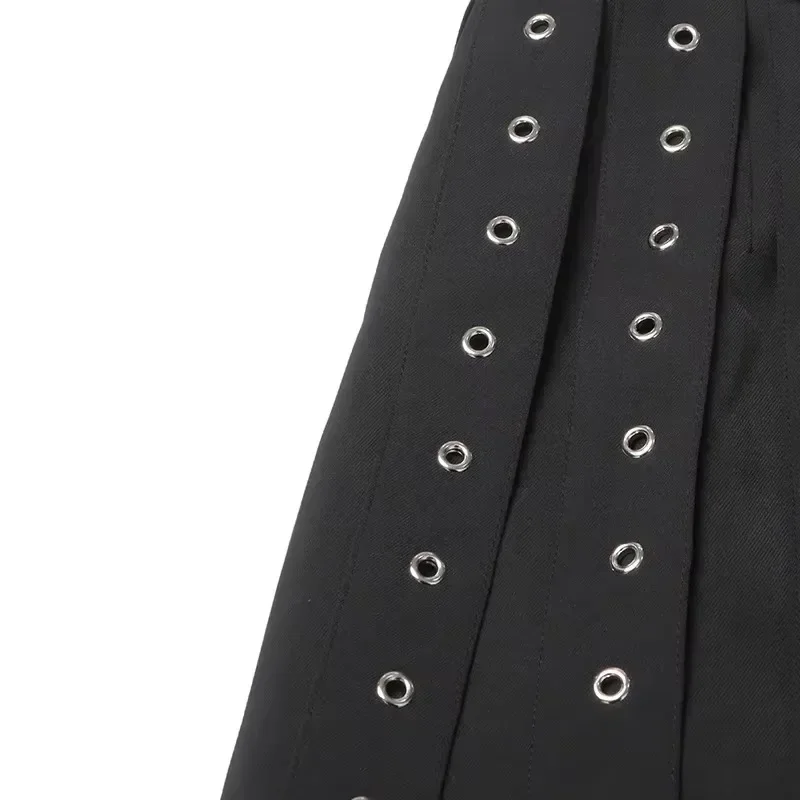 ALIDI SC High Street Gonna corta Estate Nuovo prodotto Design alla moda Senso Splicing Cintura Decorazione Gonna corta con nappa a trapezio 3