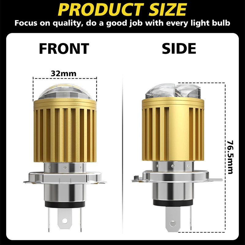 Universale H4 Led Moto Faro A LED Lente CSP ATV Scooter Lampada di Guida Dual Color Hi Lo Fascio Fendinebbia Accessori Moto 12V 6