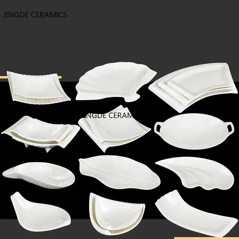 Piatto da portata irregolare in plastica bianca pura commercio vassoio da portata BBQ piatti da Picnic Dessert snack piatti di frutta stoviglie da cucina 1