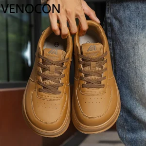 VENOCON Scarpe eleganti e minimaliste Sneakers Uomo Tessuto in pelle con palla Punta larga Scatola Naso Calzature con altezza più impilata per le donne 1