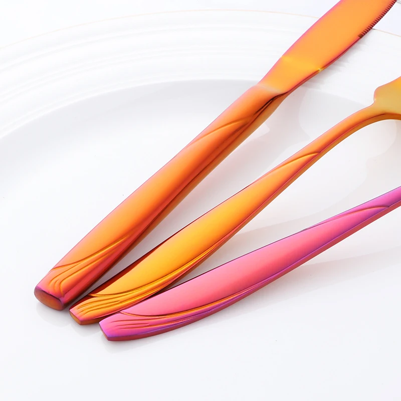 5-40PCS Buy Go Stoviglie in oro europeo Acciaio inossidabile 304 Posate occidentali Forchetta Coltello Cucchiaio Cucina Cibo Stoviglie Set da pranzo 4