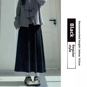 Gonna longuette lavorata a maglia a vita alta grigia Primavera Autunno Inverno Nuovo stile Gonna ombrello dimagrante Abito aderente a mezza lunghezza 1