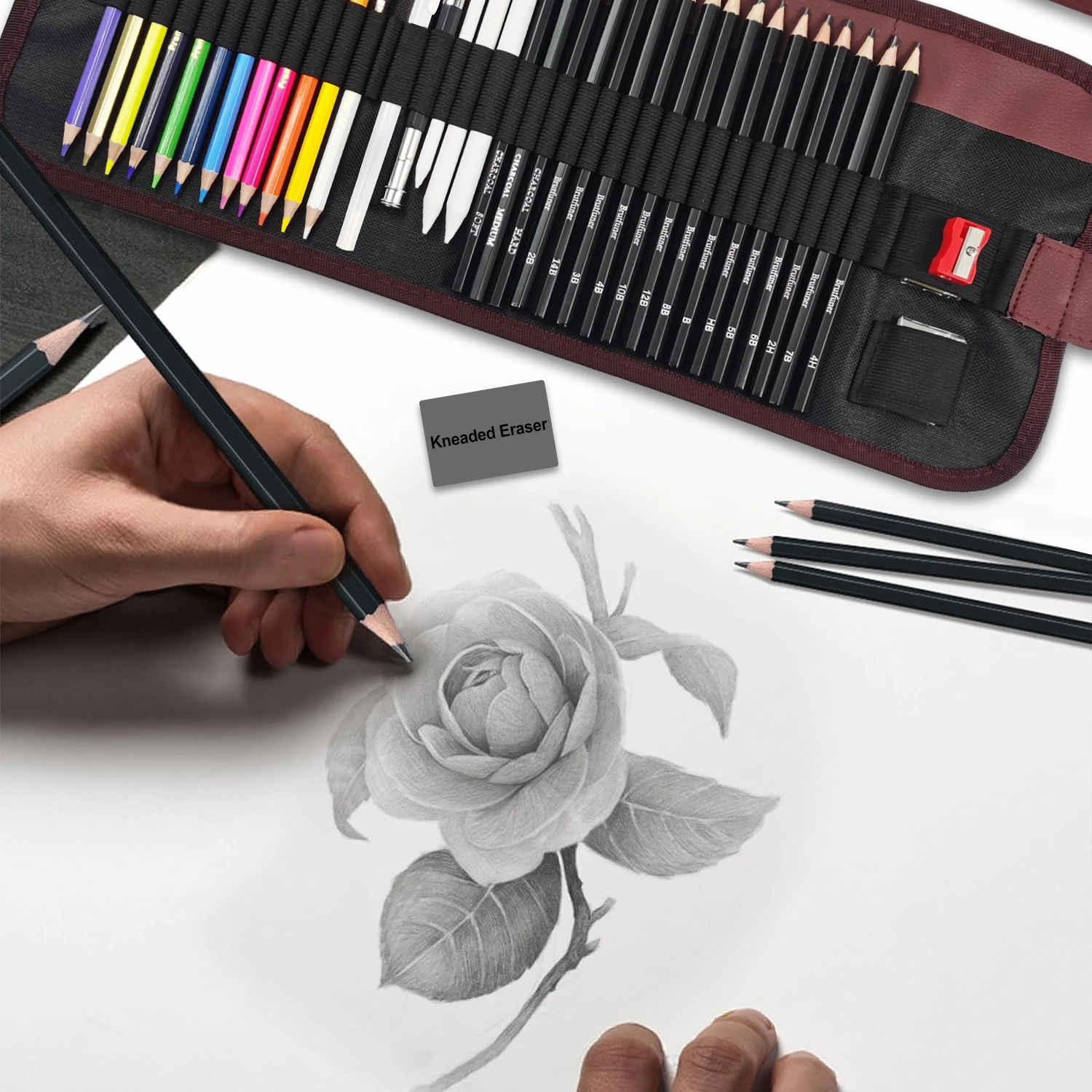 36/38/50/72Matite colorate per libri da colorare per adulti, set di matite per artisti premium, involucro di tela fatto a mano, accessori aggiuntivi inclusi 6