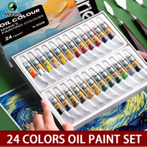 Set di pittura a olio per artisti da 24 colori di Marie, tubi da 12 ml/0,4 floz Kit di pittura a base di olio per tela, carta, artigianato per artisti, studenti 1