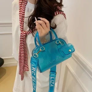 2025 Nuova borsa in gelatina trasparente: borsa alla moda in PVC, elegante borsa quadrata piccola a tracolla e a tracolla 1