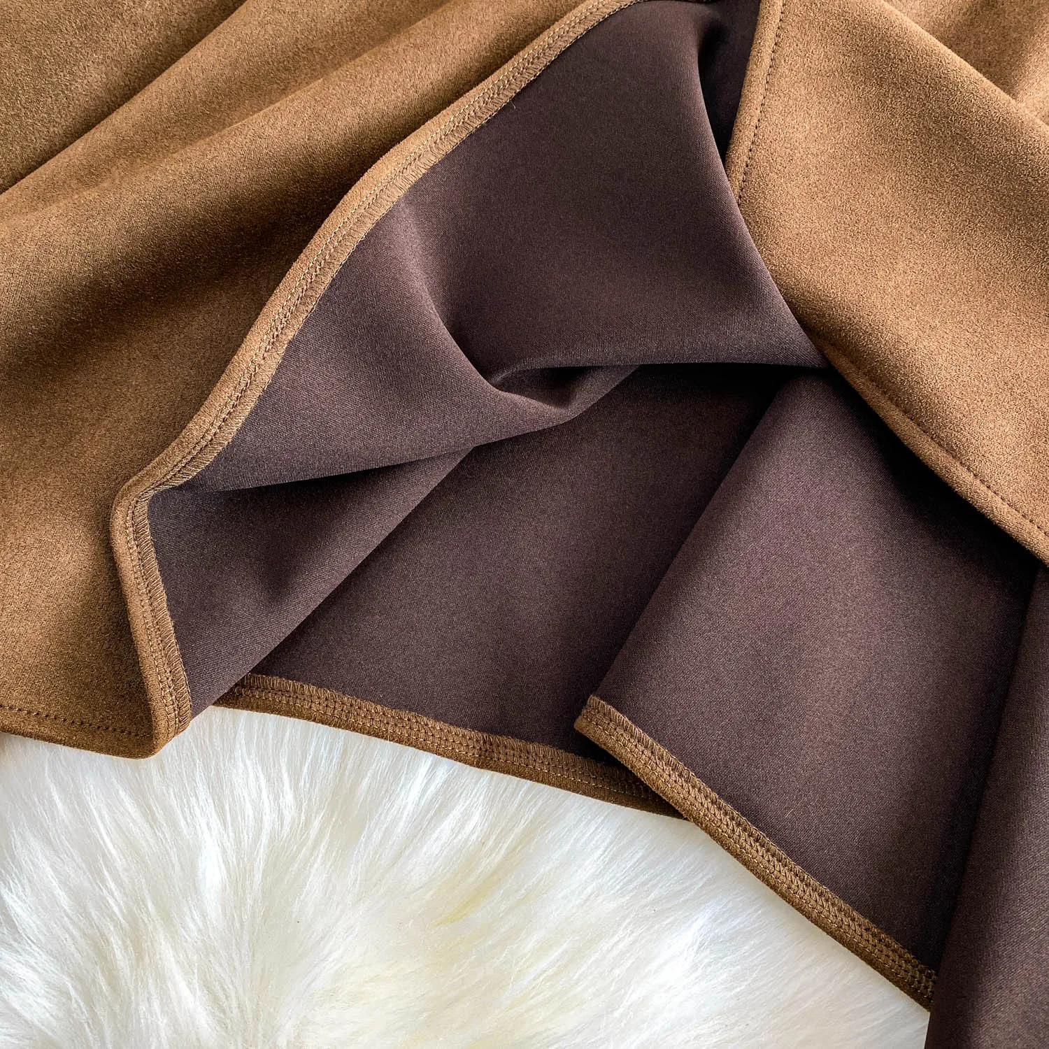 Gonna sexy da donna con volant asimmetrico chic Elastico a vita alta Moda coreana Gonna autunnale a trapezio 4