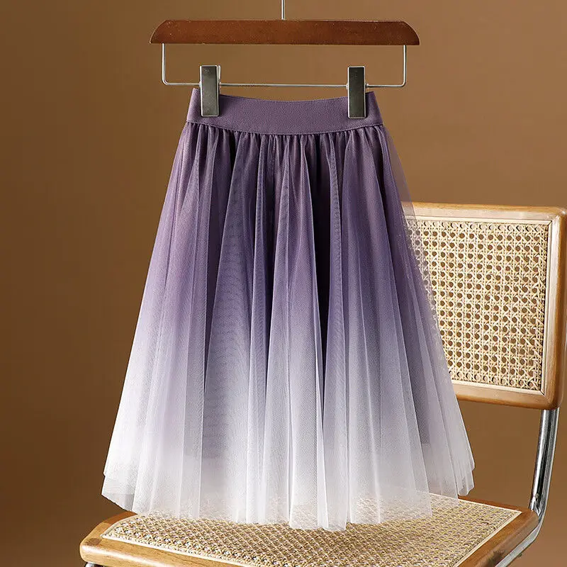 2024 elegante moda Harajuku Slim Fit abbigliamento femminile sciolto Casual sudore tutto abbinato gonna a trapezio gonna corta sfumata a vita alta 2