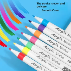 Deli Set di pennarelli acrilici Pennarelli colorati acrilici Pittura su roccia per bambini Graffiti Pietra Ceramica Vetro Legno Artigianato fai da te Art Sup 1