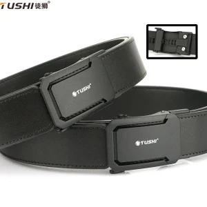 Cinture in pelle TUSHI da uomo Cintura automatica con cinturino a cricchetto Cinture di alta qualità Cintura militare Cintura tattica Cintura IPSC da esterno 1