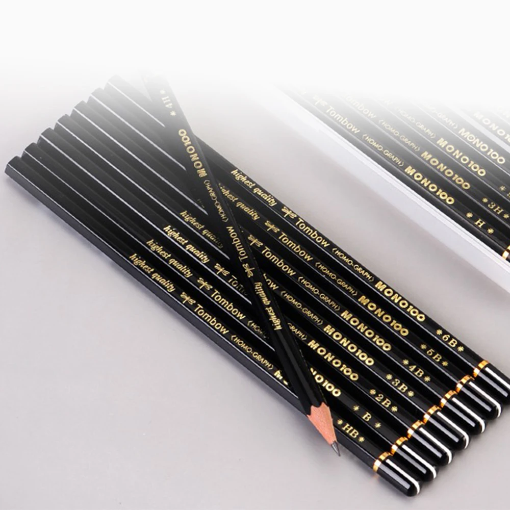 6pcs Japan Tombow Drawing Pencil Professional Sketching Student Art Writing Black Lead MONO-100 asta di legno Art Supplies 2