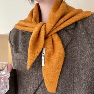 Sciarpa triangolare lavorata a maglia coreana invernale Sciarpa calda in lana Sciarpa da donna con protezione per il collo Sciarpa in cashmere 1