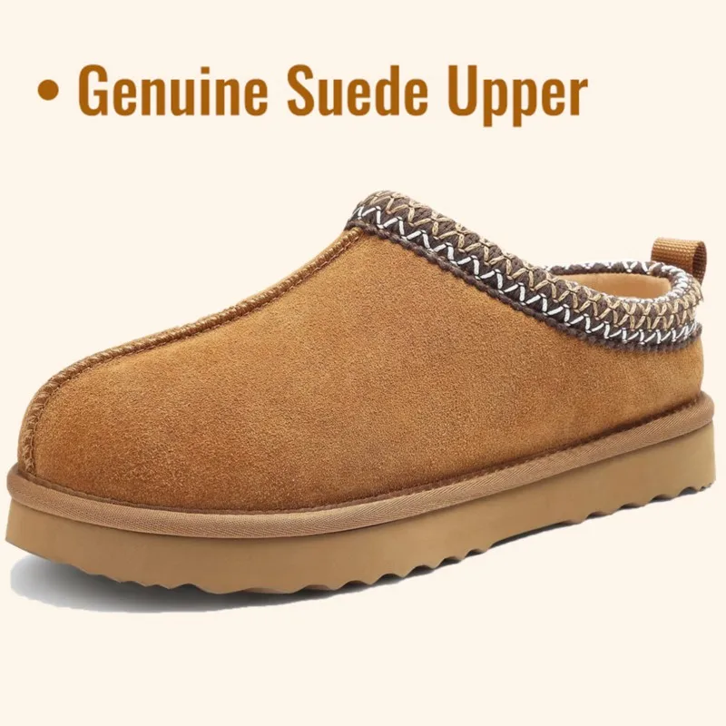 Sorriso Nuovo inverno Stivali da neve in vera pelle scamosciata Donne calde Pantofole da casa pelose Scarpe comode da donna Pantofole in morbida pelliccia Stivaletti 4