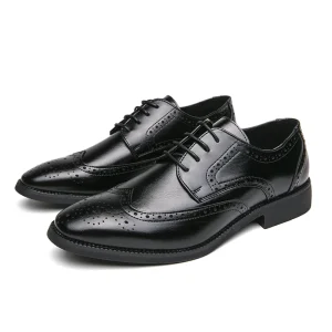 Scarpe eleganti formali da uomo in vera pelle pieno fiore Calzature casual da lavoro morbide e comode Calzature classiche da uomo 1