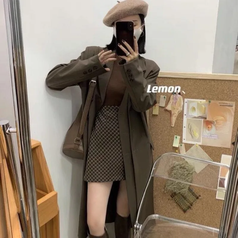 Vestiti per le donne Vintage classico stampa scozzese a vita alta gonne eleganti estate femminile moda coreana sottile una linea minigonna Saia 3