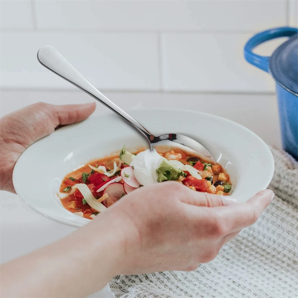 6/12/24PCS Cucchiaio da tè in acciaio inossidabile Set di posate Cucchiaio da caffè creativo per torta gelato Dessert Scoop Stoviglie Set di stoviglie 5