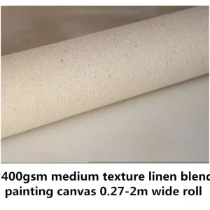 Primer acrilico senza acidi 400gsm miscela di lino pittura a trama media tela 5 metri di lunghezza rotolo 1