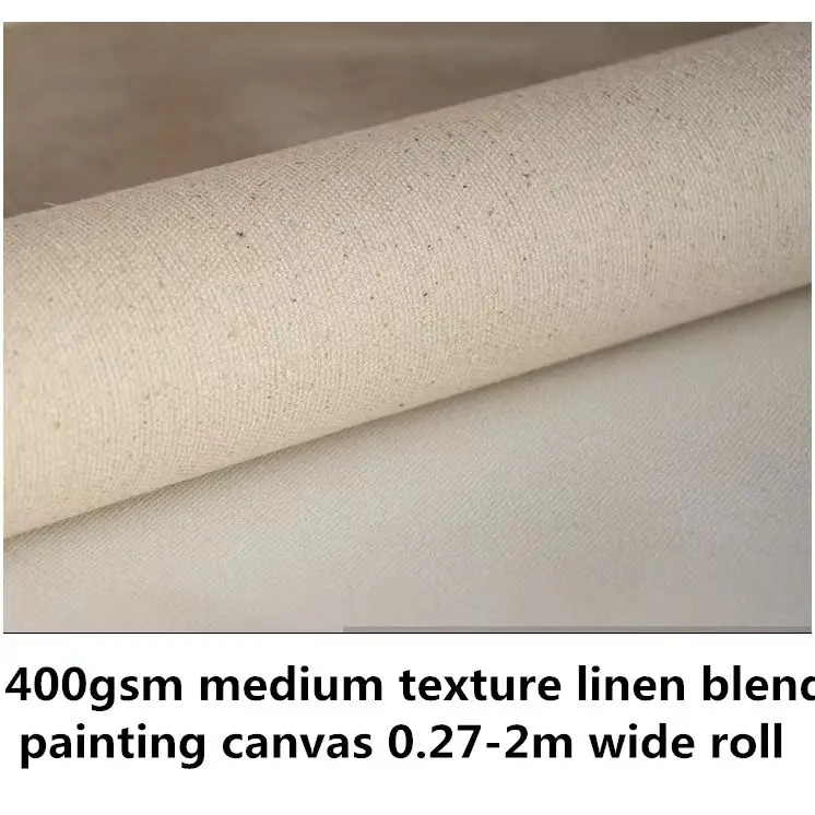 Primer acrilico senza acidi 400gsm miscela di lino pittura a trama media tela 5 metri di lunghezza rotolo 1