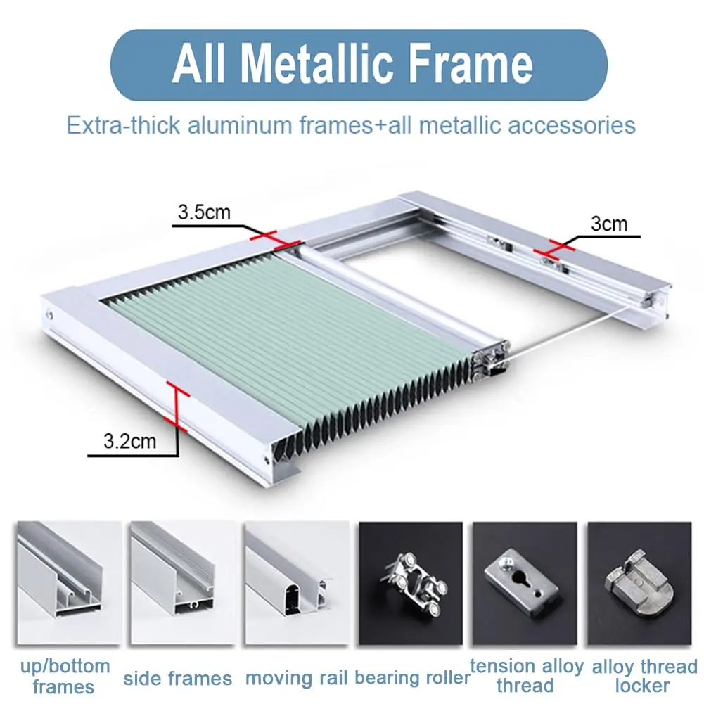 TIPIACE Paralumi per finestre completamente oscuranti in tessuto, tende cellulari a nido d'ape senza fili, motivo manuale, lucernario 4