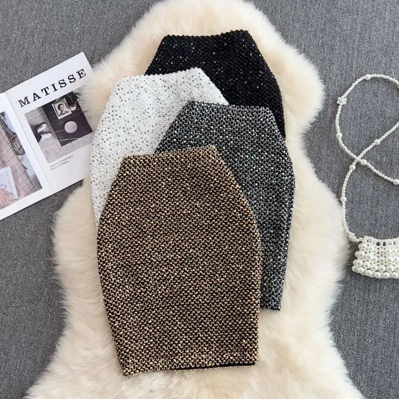 Gonne per le donne elegante gonna donna con paillettes ufficio formale Premium Chic ed elegante V offerta di lusso originale caldo stile coreano su 1