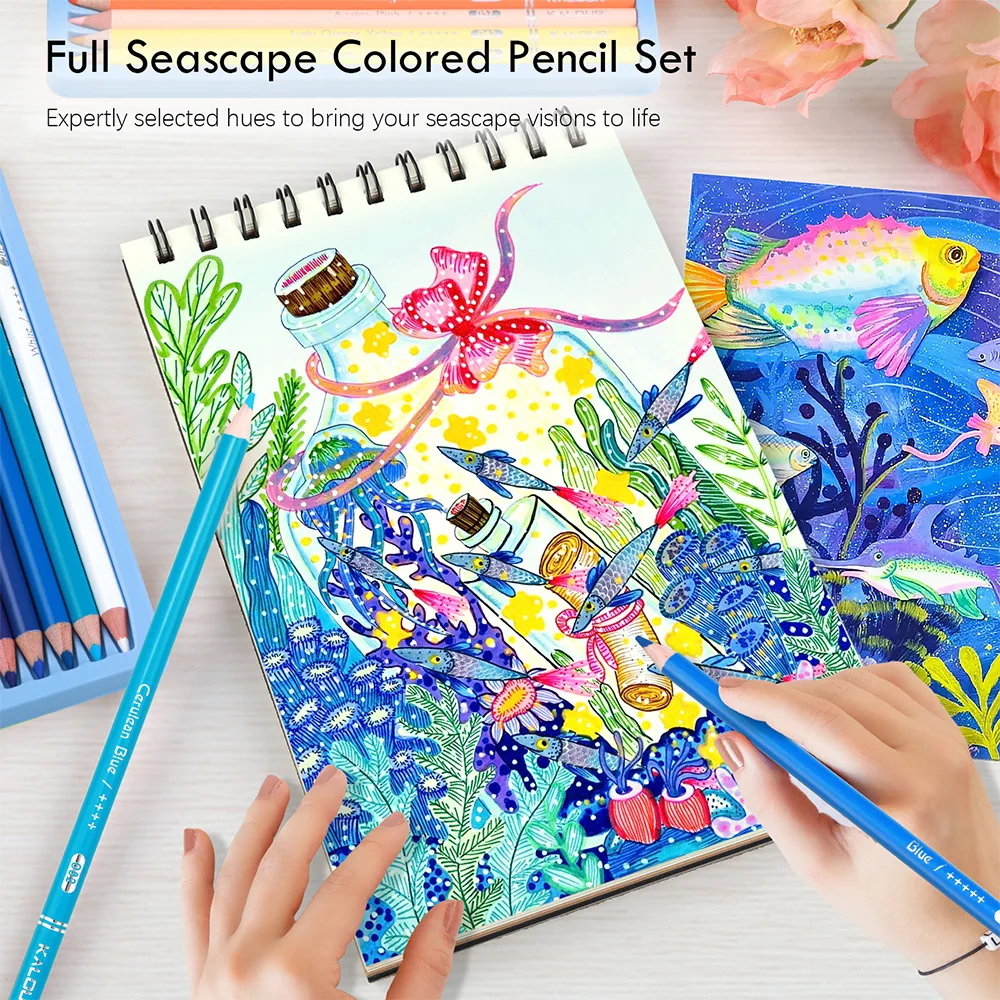 Kalour Matite colorate Bambini Barile di tiglio Piombo anti-rottura Disegno professionale Matita colorata Cancelleria multifunzione 2