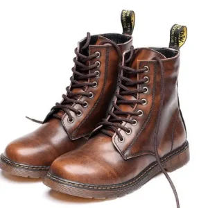 Stivali da uomo di grandi dimensioni stivaletti da uomo stivaletti in vera pelle donna mucca suola muscolare scarpe stringate per Unisex 1