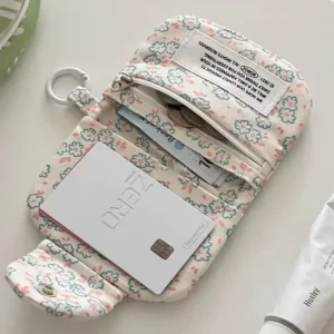 1 Pc Cute Student portamonete Card Simplicity Floral coreano Fashion Wallet Card Holder for Girls Portable Cute Small Storage Bag 1