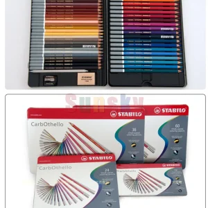 Germania Stabilo CarbOthello Artist Pastel Chalk matite da colorare 4.4 Mm diametro piombo-12/24/36/48/60 colori Set di custodie in latta 1