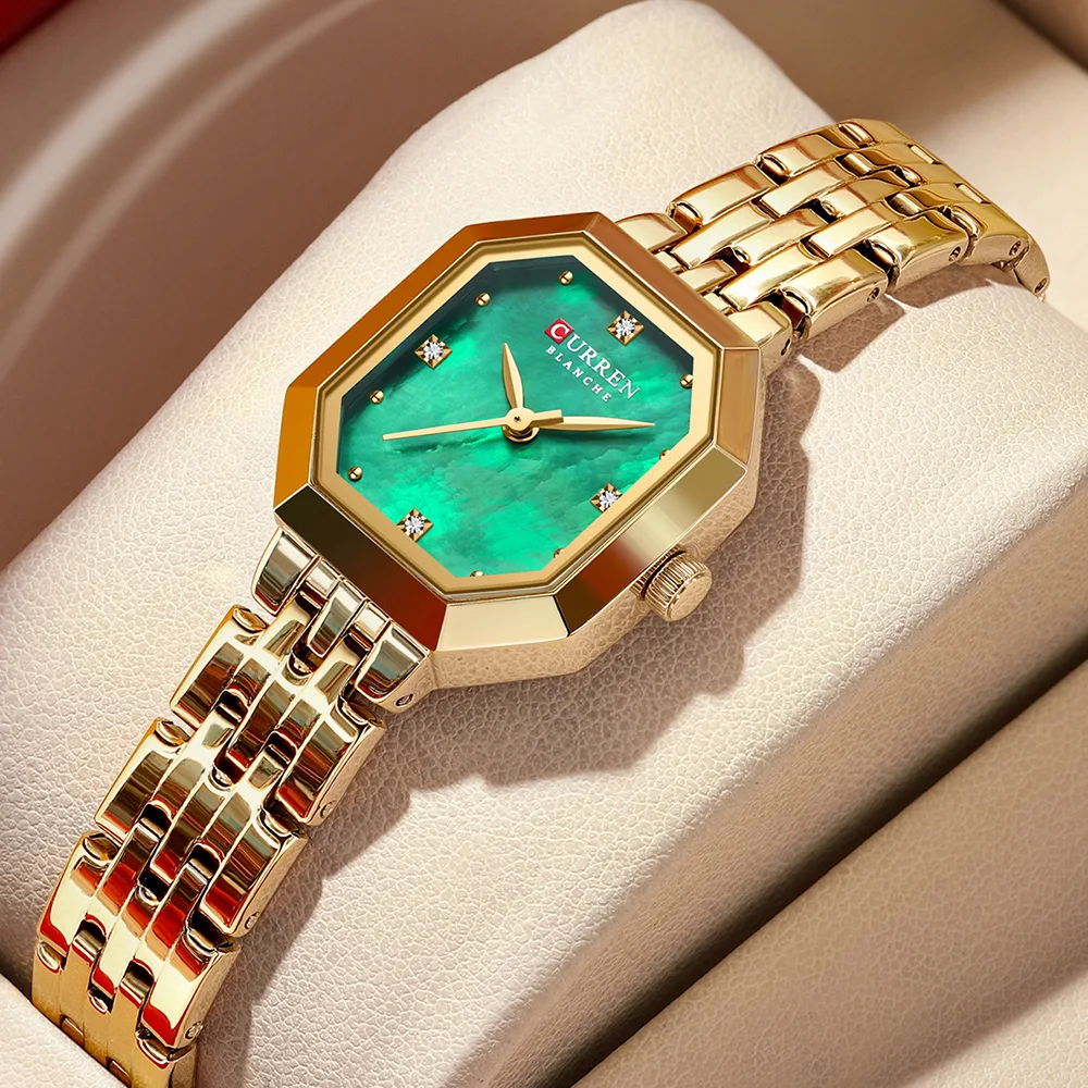 CURREN Orologi da donna eleganti alla moda Orologio al quarzo originale di marca di lusso per donna Data luminosa in acciaio inossidabile impermeabile 1