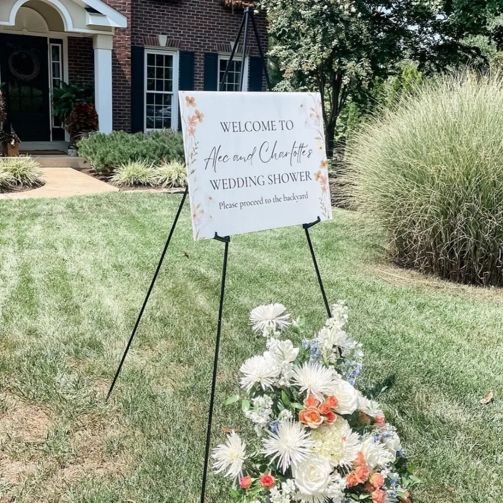 Espositore da cavalletto di base alto 66", poster da pavimento istantaneo pieghevole e portatile per le arti della pittura di visualizzazione di poster di cartelli di nozze 6