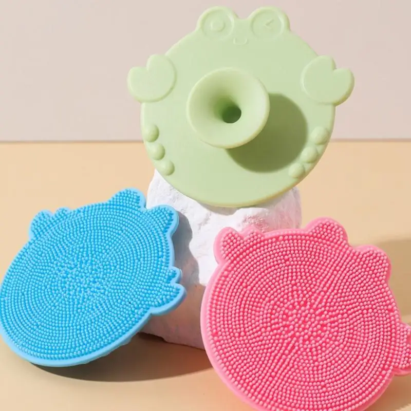 Spazzo pulizia del bambino in silicone grado alimentare Strumento massaggio delicato per cura del bagno per il A2UB 1