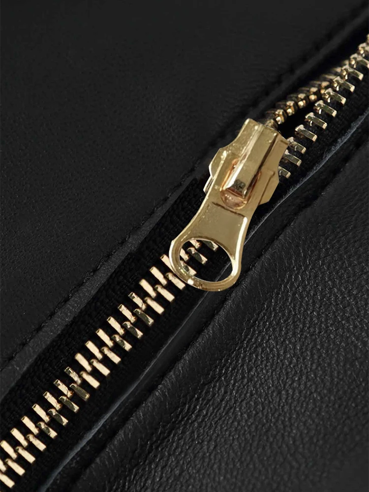 Lautaro primavera estate lusso nero morbido Faxu ecopelle Mini gonna altalena cerniera abiti firmati donna Streetwear moda 2022 4