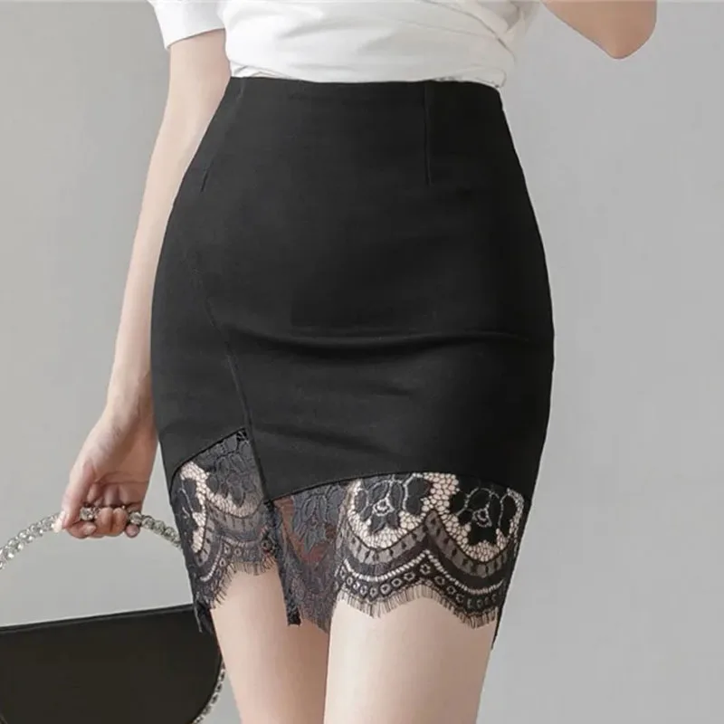 Primavera Estate Nuovo Sexy Nero Impiombato Gonna Corta Gonna Donna Faldas Vita Alta Gonna Asimmetrica Donne Gonne per Le Donne C112 3