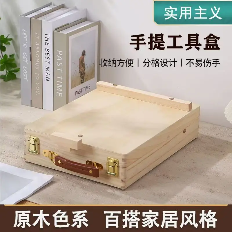 Scatola per pittura a olio portatile portatile ad angolo arrotondato in legno per schizzi, supporto per pittura, custodia per attrezzi a doppio uso 3