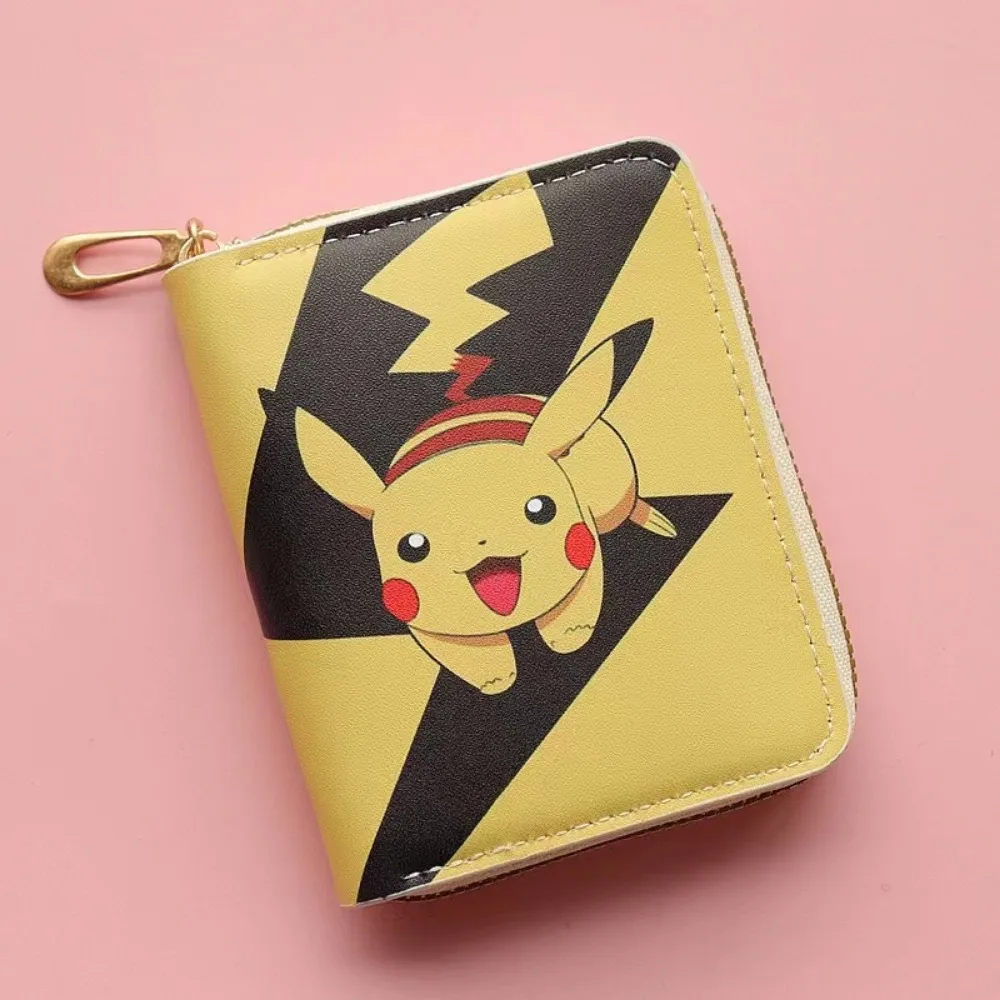 NUOVO portafoglio Pokemon portamonete carino cartone animato giapponese intorno ai portafogli Pikachu portafoglio in pelle moda con cerniera regalo di compleanno per bambini 6
