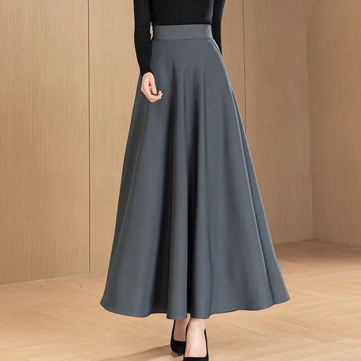 Gonna premaman casual alla moda Primavera Autunno Gonna longuette con design tascabile in puro colore Elegante fibra di poliestere stile mamma 2