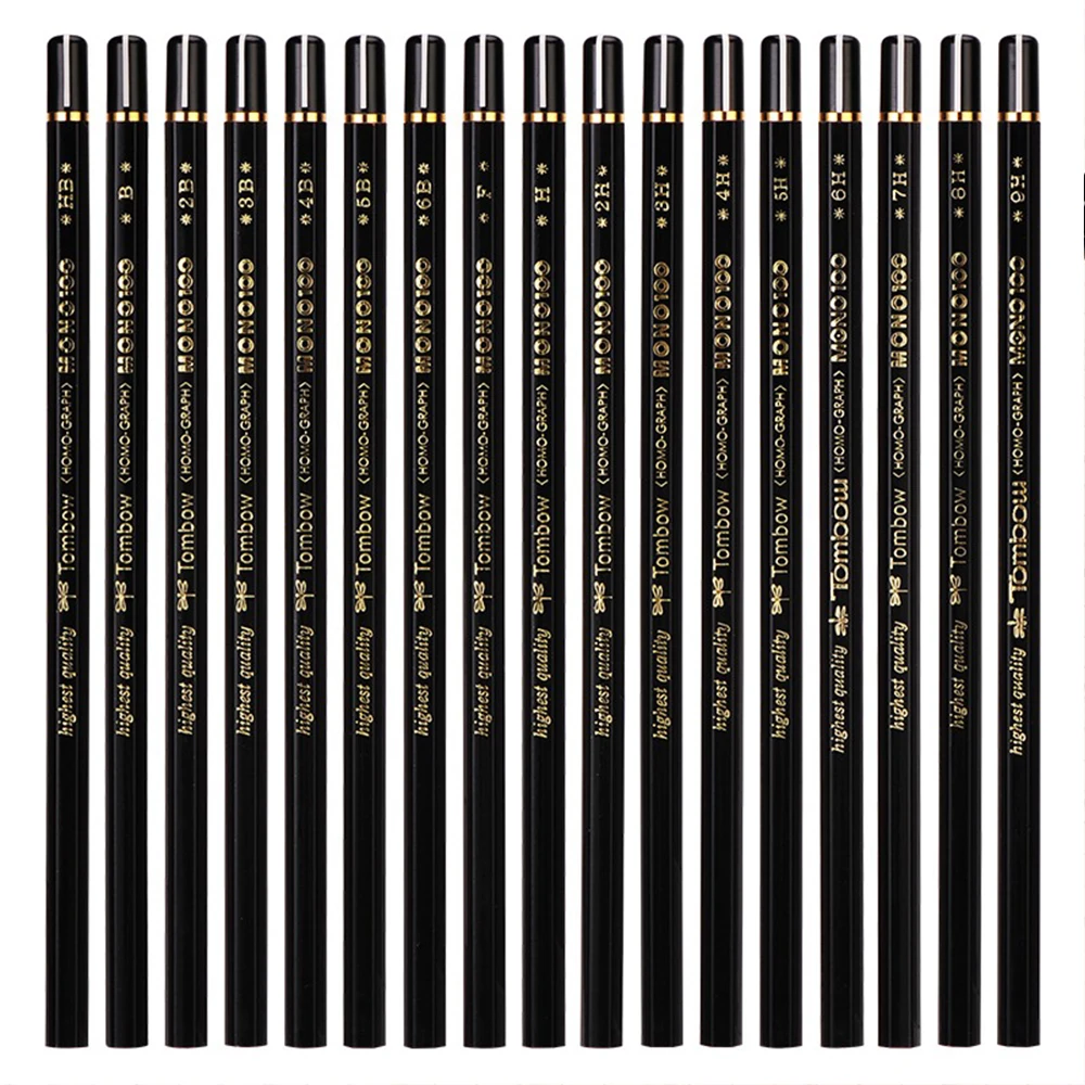 6pcs Japan Tombow Drawing Pencil Professional Sketching Student Art Writing Black Lead MONO-100 asta di legno Art Supplies 5