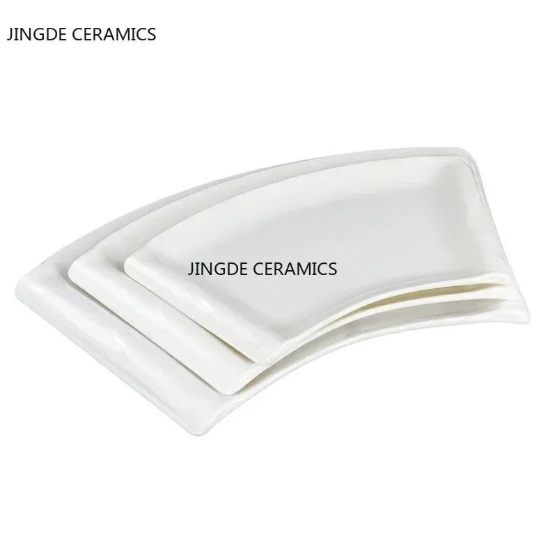 Piatto da portata irregolare in plastica bianca pura commercio vassoio da portata BBQ piatti da Picnic Dessert snack piatti di frutta stoviglie da cucina 6