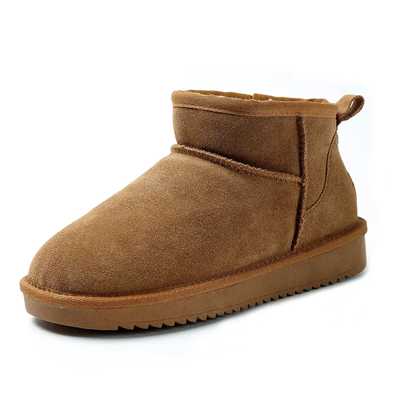 Stivali da neve di nuova moda Stivaletti in vera pelle di mucca Scarpe da donna invernali calde Suole antiscivolo Stivali da donna Senza logo 2