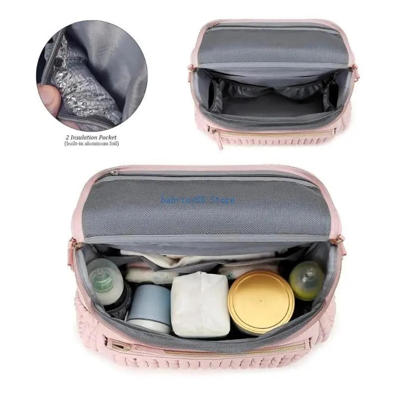 Borsetta organizzatore Y4UD da viaggio per pannolini per bambini con tasche isolate capacità 5