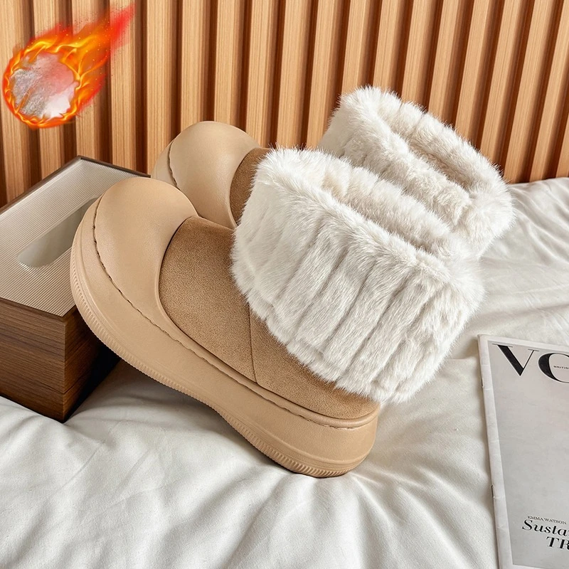 Stivali da neve caldi invernali da donna, comode scarpe impermeabili antiscivolo con suola spessa per la stagione fredda 3