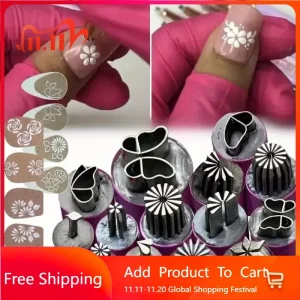4/6/10pcs Nail Art Fiori e Farfalle Set di penne per timbri per unghie Modelli assortiti Strumento per timbratura artistica fai da te per le donne Accessori di bellezza 1