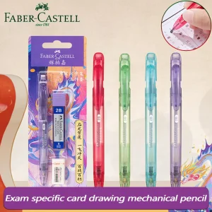 1 Set FABER CASTELL Piombo Piatto 1.8mm per Esame Matita Meccanica 2B Set con Ricariche Gomma Accessori Scolastici Cancelleria Scolastica 1