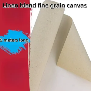 Rotolo di tela in misto lino da 5 m, tela per pittura a olio professionale per pittura a olio, pigmenti acrilici e creazione artistica artistica 1