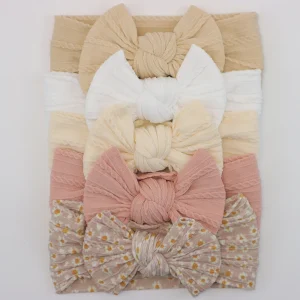 5 Pz/set Fasce Per Neonata Lotto Archi Per Bambini Fascia Per Capelli Per Bambini Fascia Per Capelli In Nylon Per Bambini Turbante Copricapi Neonato Accessori Per Capelli 1